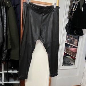 Express Black Faux Leather Trousers